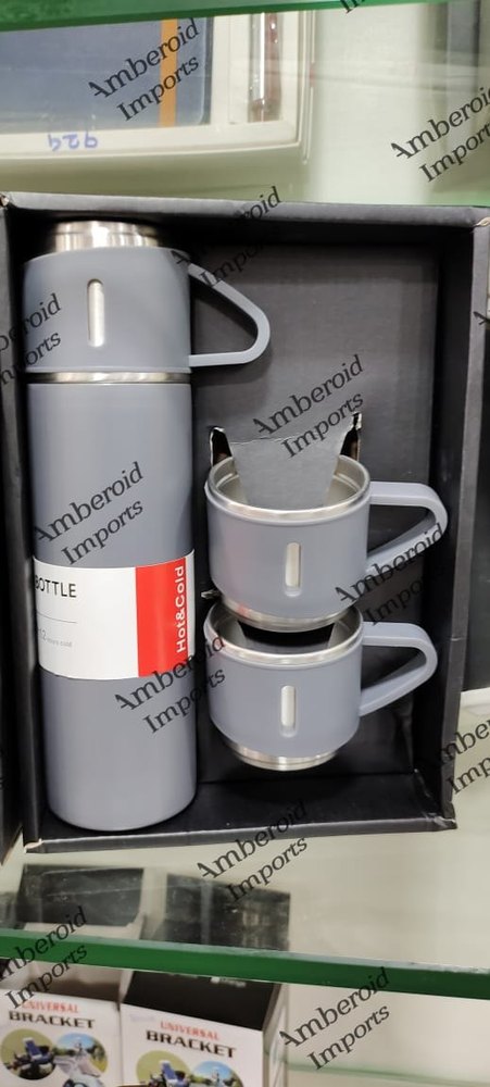SS Bottle With Cup Set, For Hot And Cold Flask, Normal