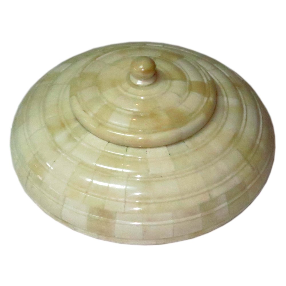 SNG Milky Shrinath Art Gallery Bone Round Box, For Home