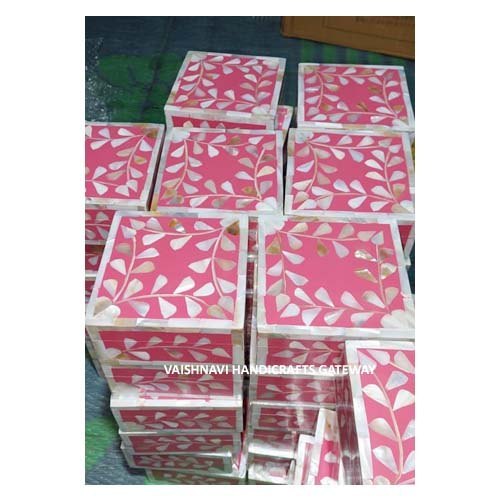 Indian Exporter Yellow Mother Of Pearl Bone Inlay Gift Boxes