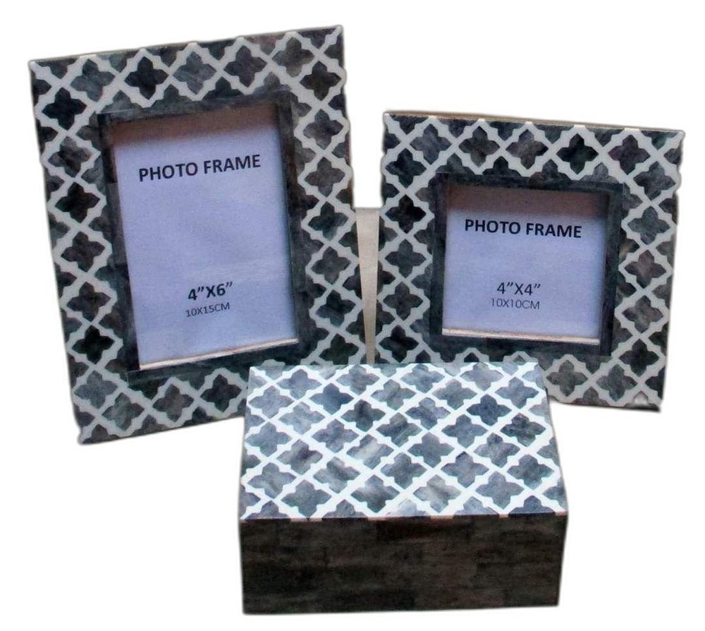 Black and White Bone Photo Frame Box Set, For Home