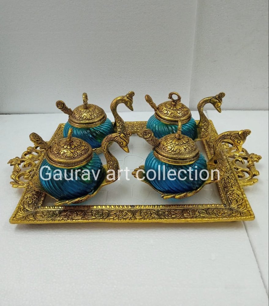 Gold Plated Duck Bowl With Tray Gift