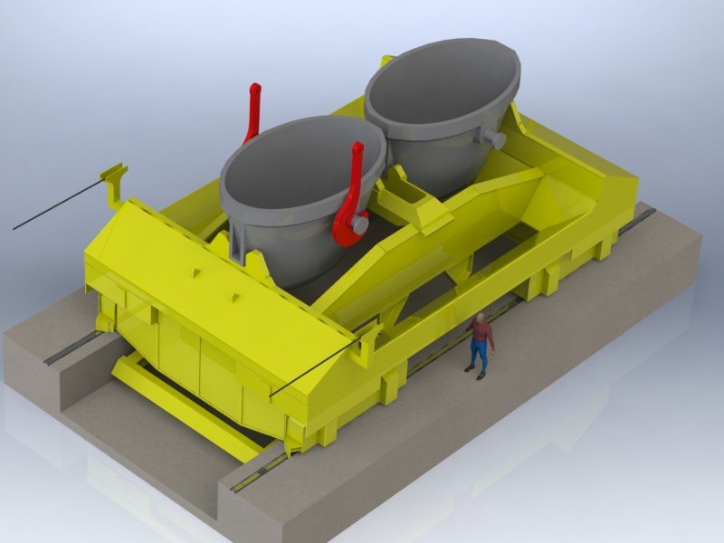 Movable Ladle Transfer Car For Molten Metal Transportation
