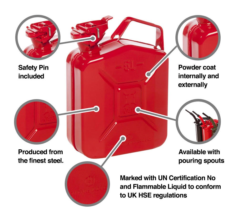 Steel Red Jerry Can 5L