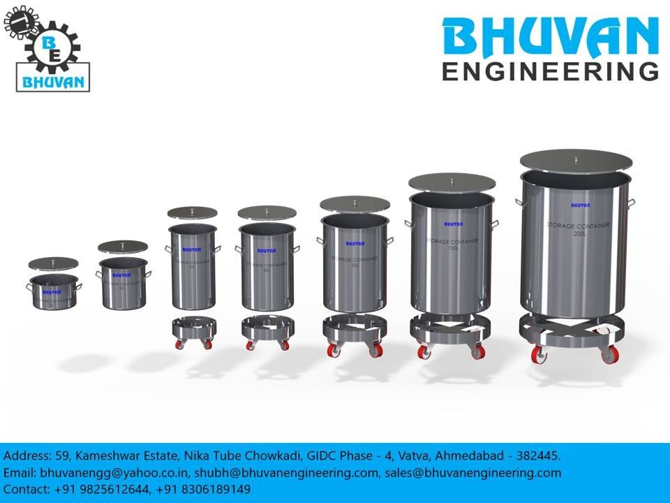 Liquid SS304 Storage Round pharmaceutical storage tank 200L, Storage Capacity: Less than 500 L
