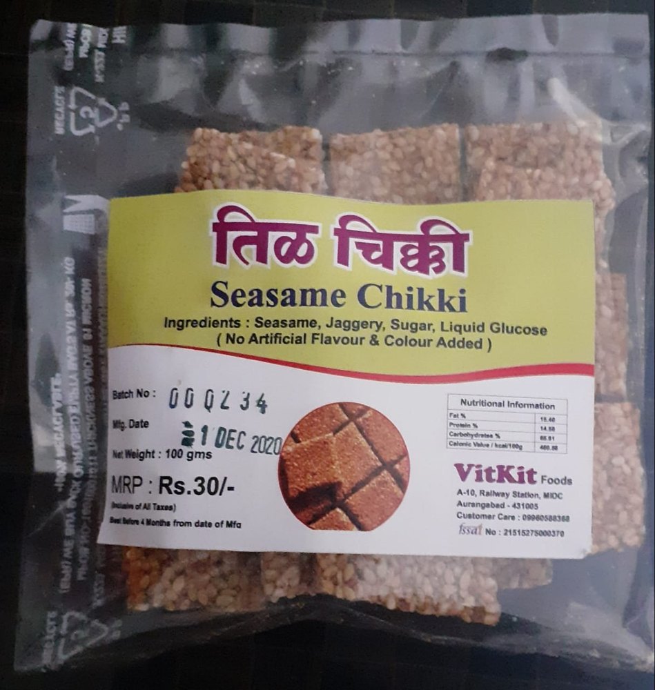Vitkit Sesame Chikki, 100 Gm