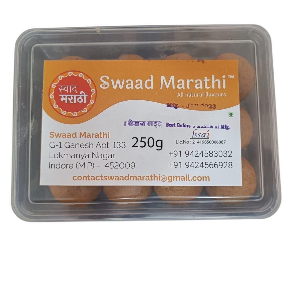 Desi Ghee Ladoo 250g Swaad Marathi Besan Laddu, Packaging Type: Box
