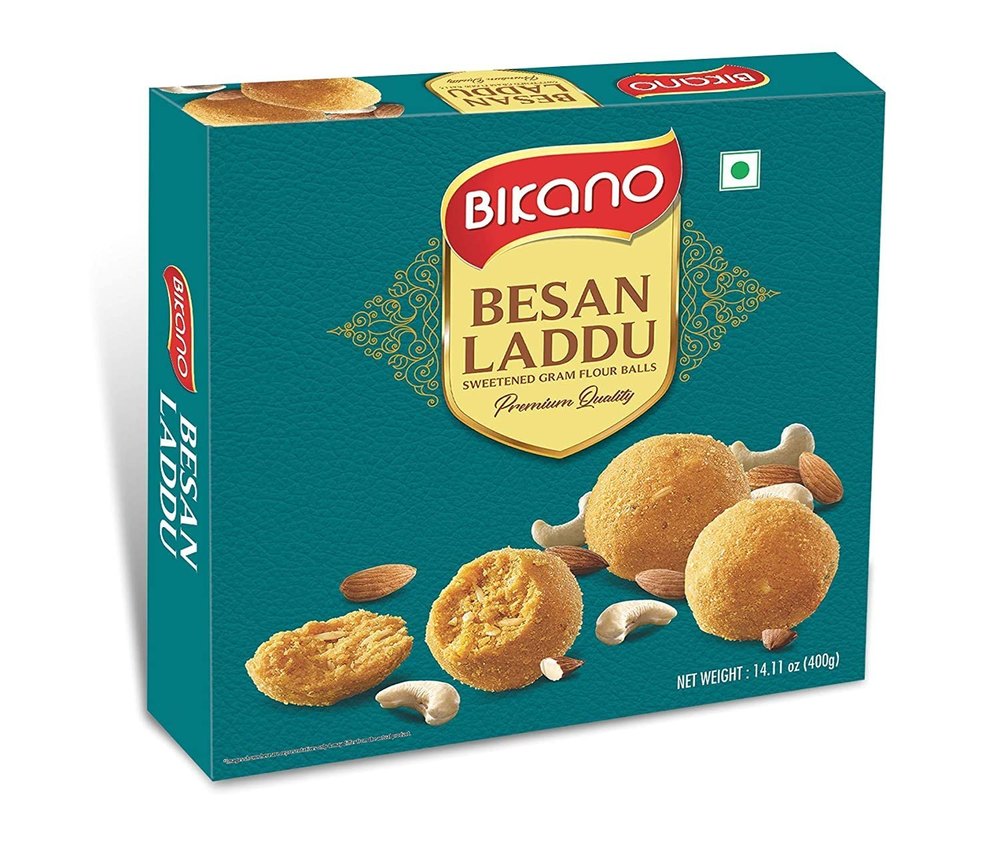 Desi Ghee Ladoo Bikano Fresh Besan Laddu, Packaging Type: Box, Packaging Size: 400g
