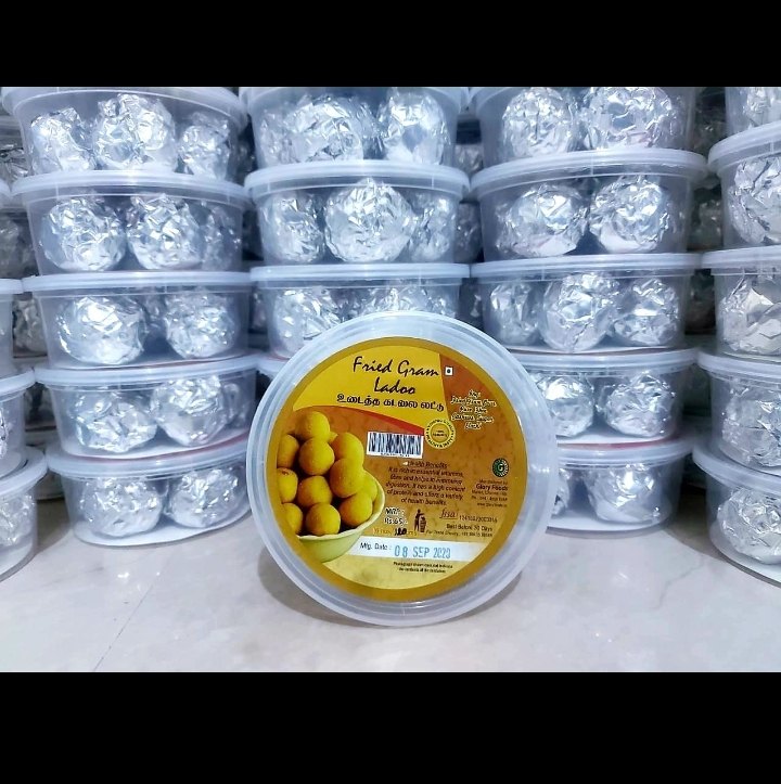 Glory foods Desi Ghee Friedgram laddo 120g, Packaging Size: Container