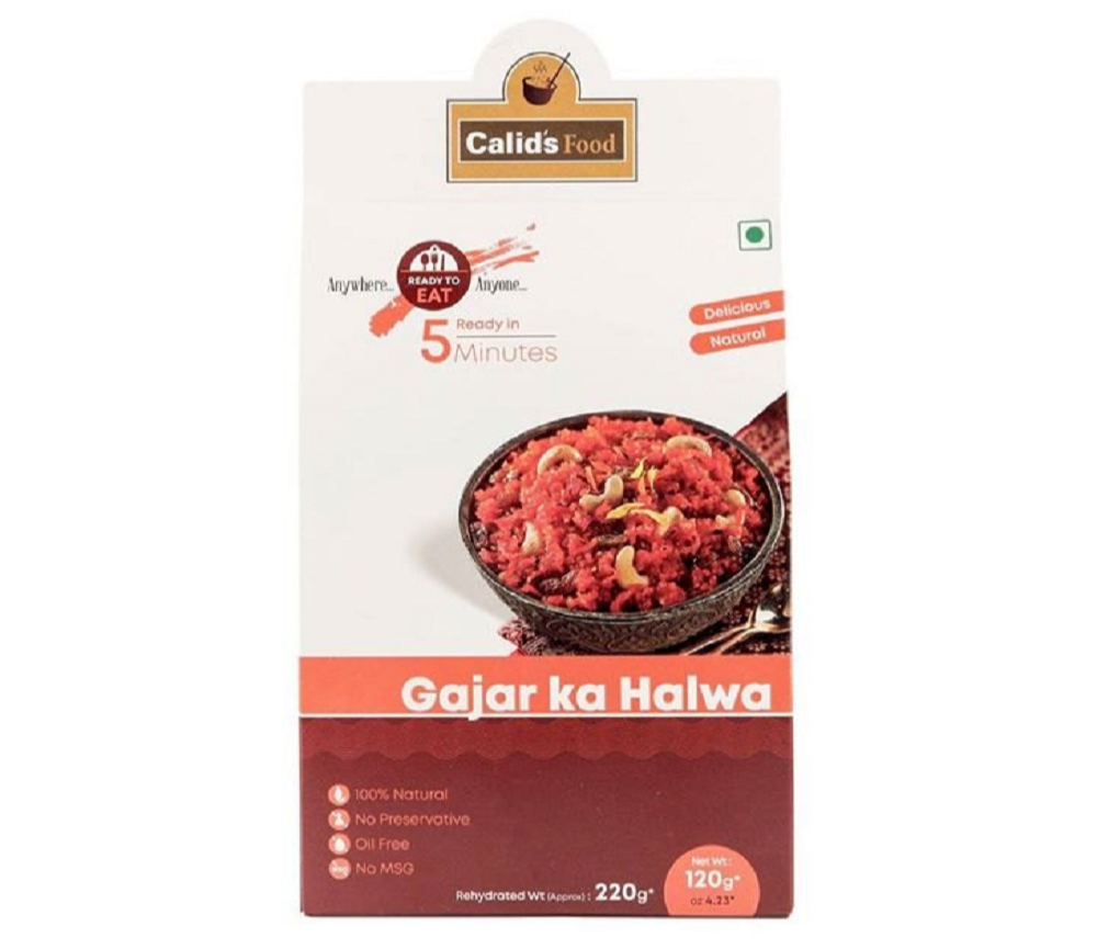 Calid\'s Food Carrot, Ghee And Cardamom Ready To Eat Gajar Halwa, Packaging Type: Packet, Packaging Size: 220g
