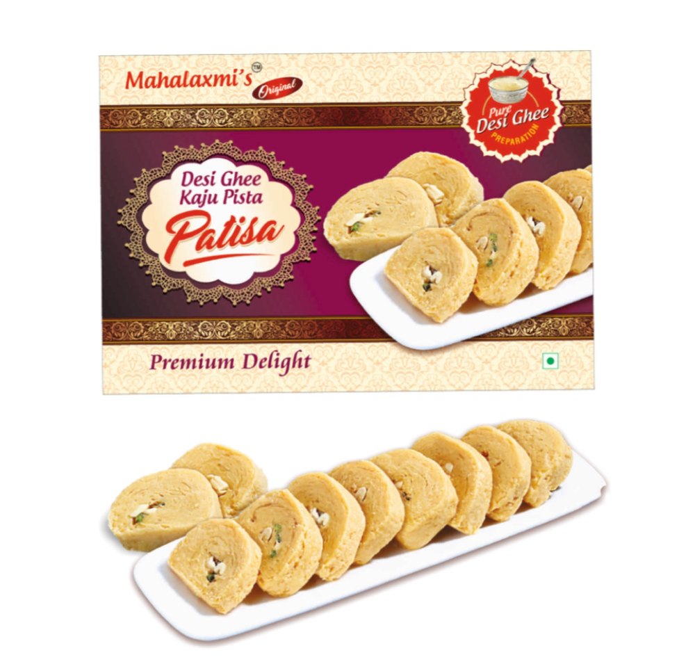 100% Almonds, Pistachios Kaju Patisa Roll Desi Ghee, Packaging Type: Box