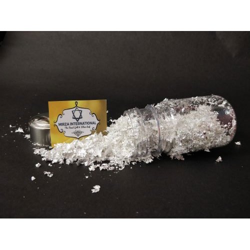 Non Edible Pure Silver Flakes, For Cosmetics & Pharmaceutical Use, Size: 1 To 5 mm