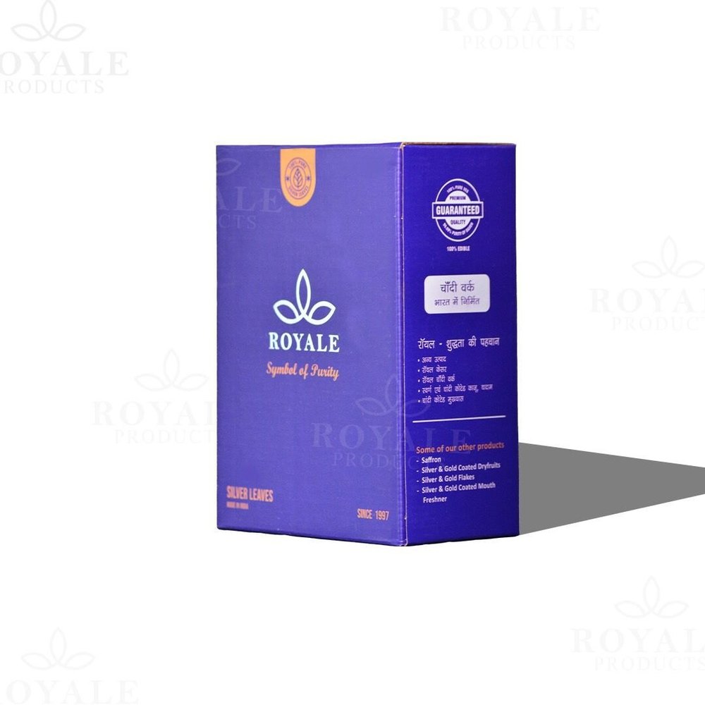 Royale Pure Veg silver Leaves, For Food, Packaging Type: Pouch