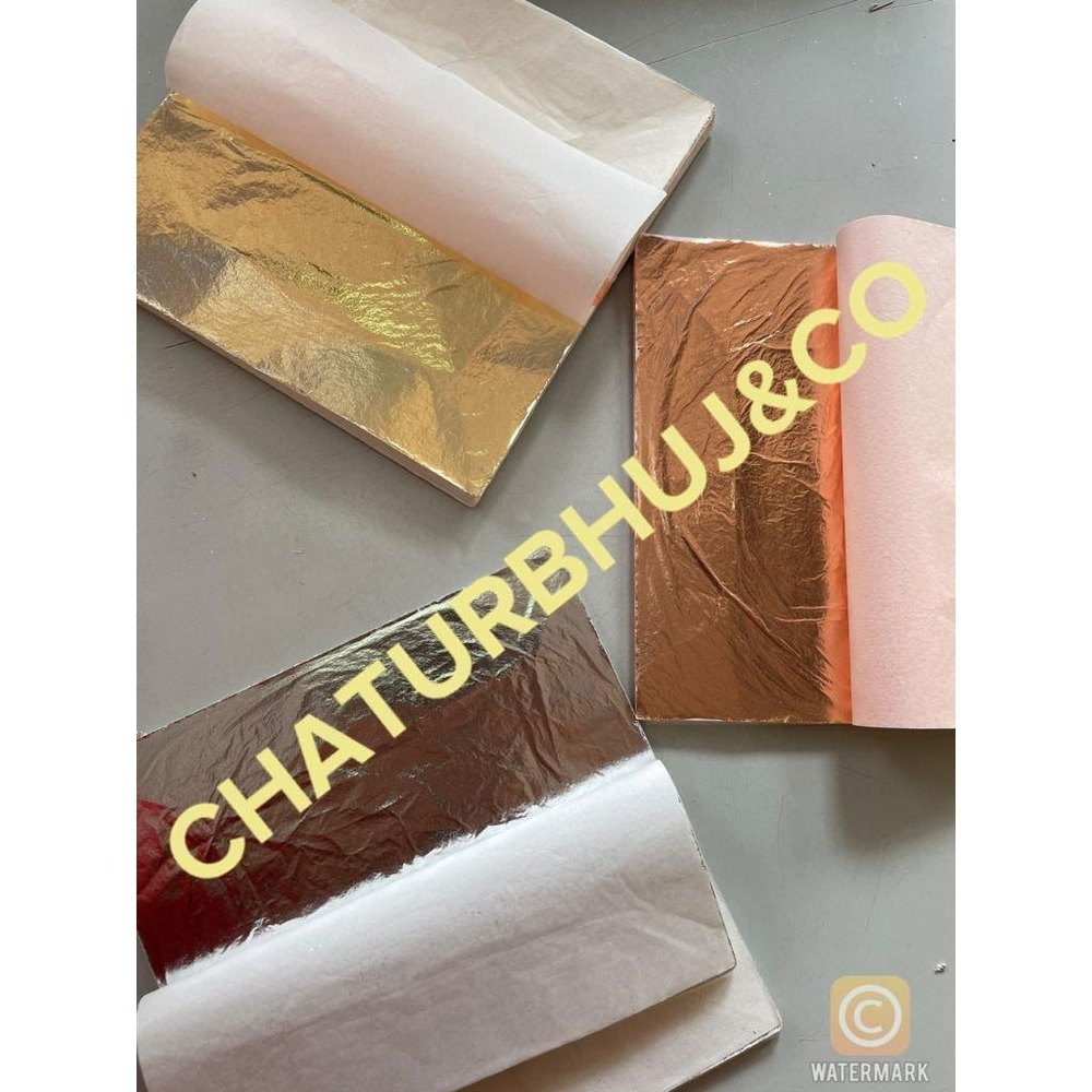 Chaturbhuj & Co Golden Imitation Gold Leaf, Quantity Per Pack: 150 Sheet