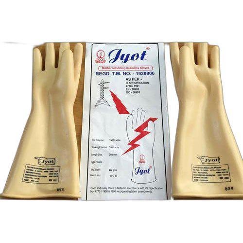 Plain Latex Jyot Electric Hand Gloves, For Electrical protection