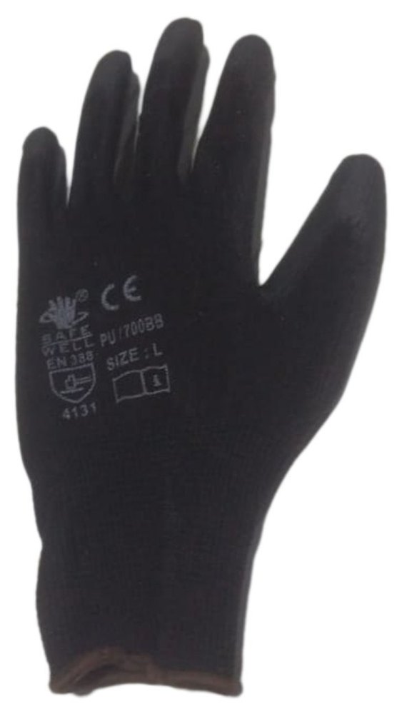 For Industrial Plain Full Finger NPU Palm Coated Safety Gloves