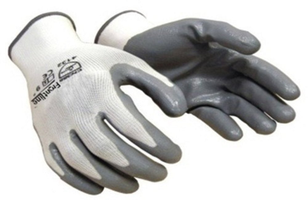 White, Grey Nylon Gloves, Size: Free Size