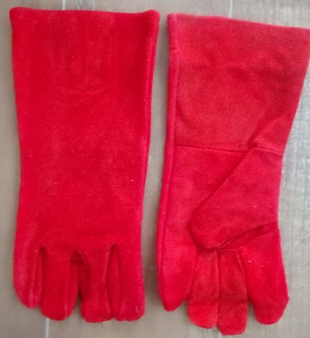 Unisex Plain Leather Hand Gloves Heavy Duty, 11-15 Inches, Finger Type: Full Fingered
