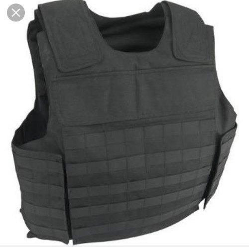 Without Sleeves Black Bulletproof Jacket, Size: Medium