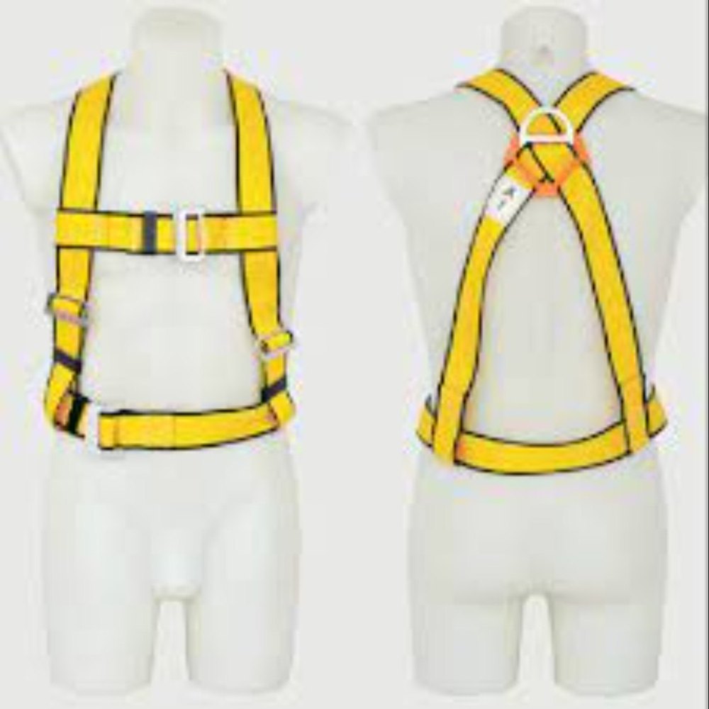 Green, Yellow Safety Belt Half Body Harness, For Construction, Size: Free Size