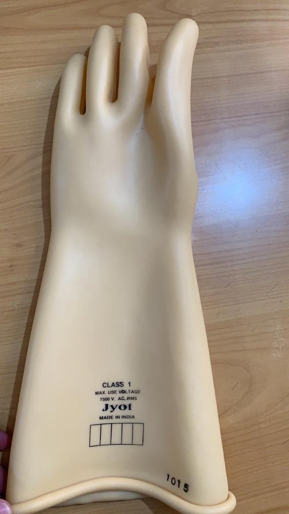 Unisex Medium And Large Electric Shock Proof Rubber Hand Gloves Of Test Volt 15000