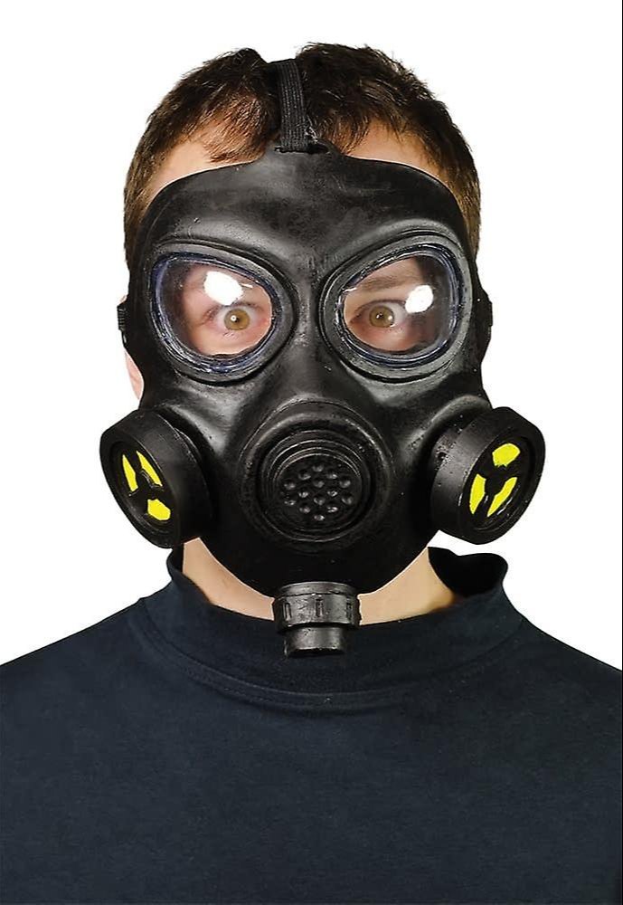 Multiple Gray Gas Mask Respirators