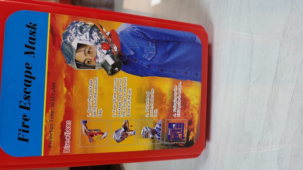Round Respiratory Fire Escape Mask, For ANYONE, Size: Large