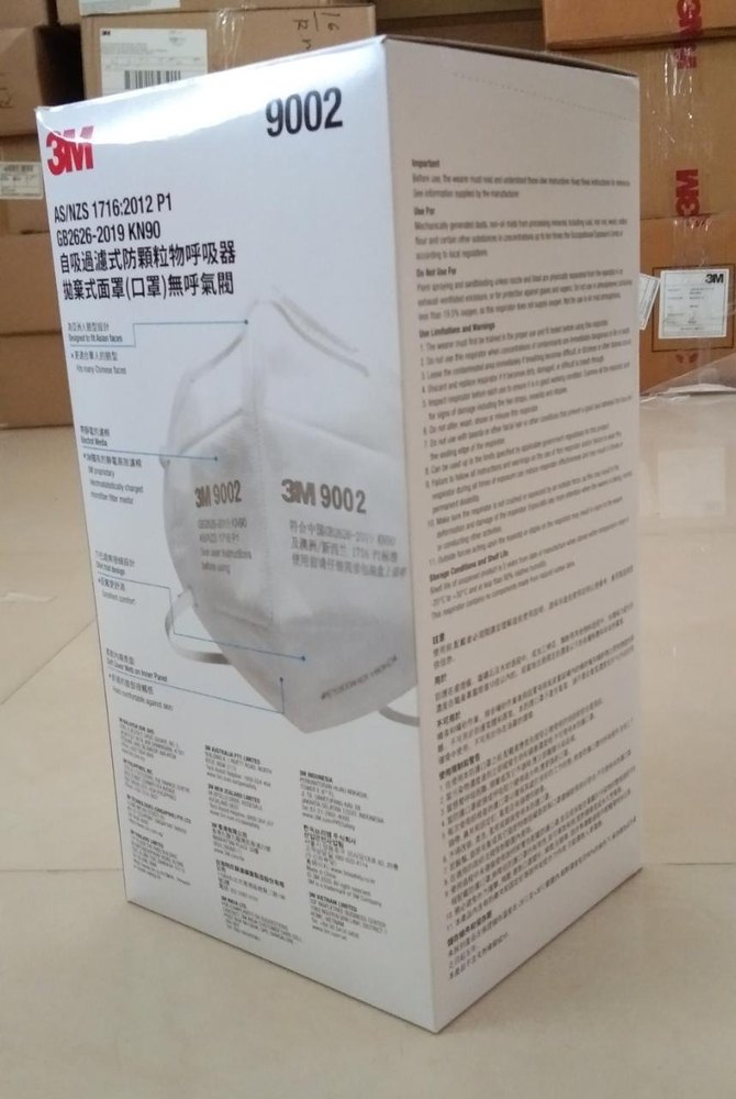 Number of Layers: 5 FFP1, KN90 3M 9002 FFP KN90 Respiratory Mask, Without Valve