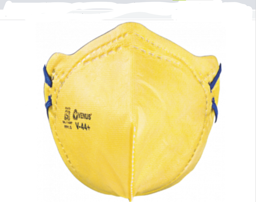 Venus V 44 Ffp1 Yellow Respirator Face Mask, Without Valve