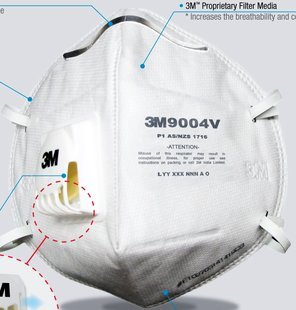 3M 9004V FFP1 White Particulate Valve Disposable Respirator, Certification: Ce