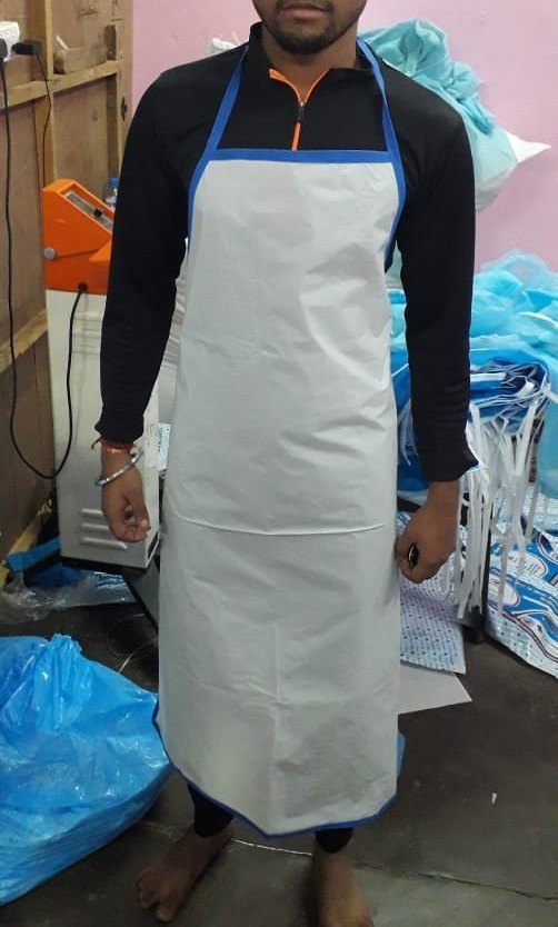 Medfast White Pvc Apron, For Hospital, Size: Free Size