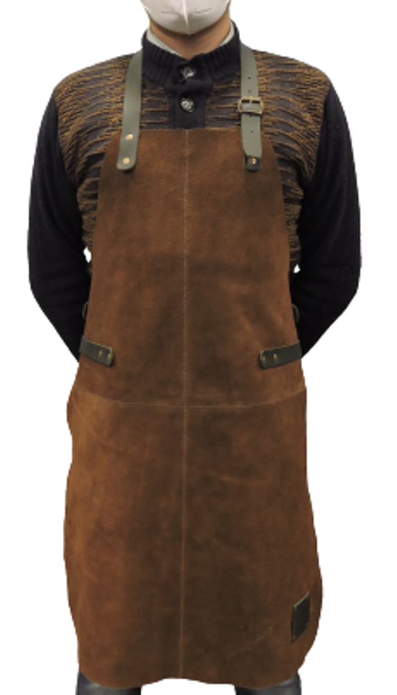 Vintage Brown Suede Leather Soft Apron, Packaging Type: Export Quality Packing, Size: 33 X 24
