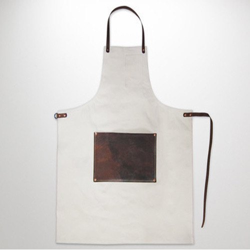 Plain White, Brown Leather Pocket Aprons, for Laboratory, Size: Medium, Large