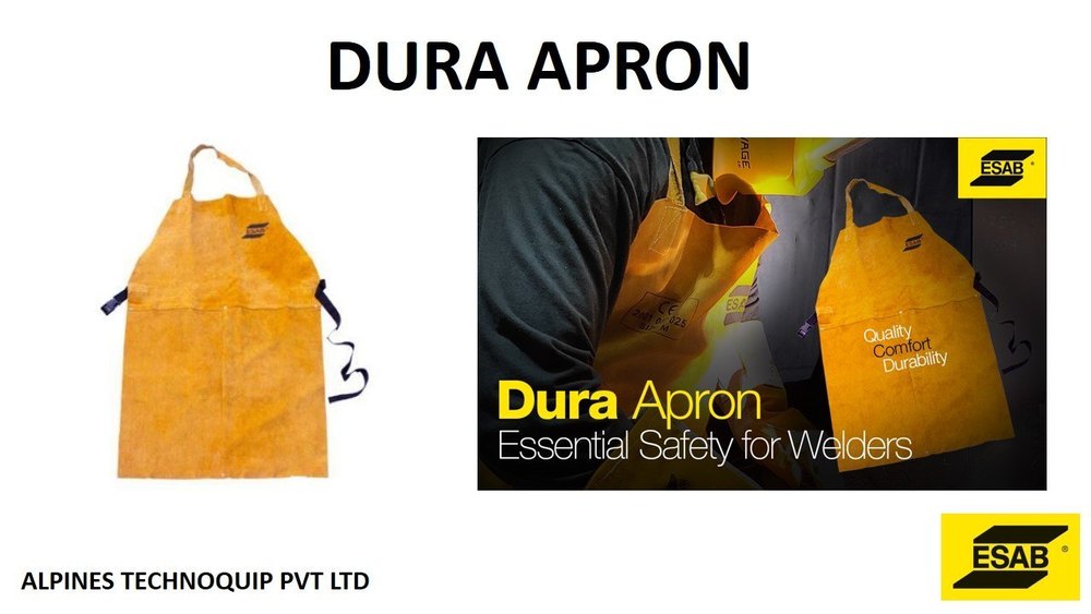 Plain Yellow Esab Dura Apron, For Welding, Size: Large & Medium