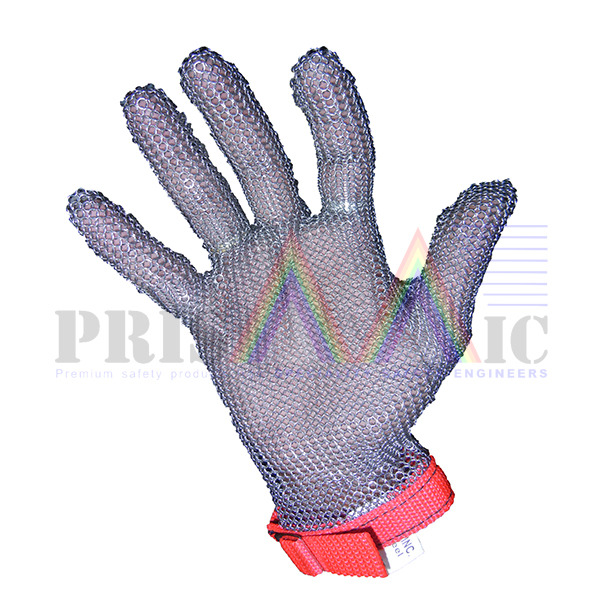 Grey Metal Mesh Full Finger Gloves, Size: Small, Medium, Large