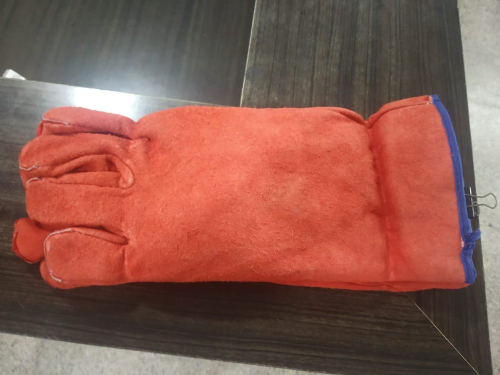 Leather(Buff/Split/Chrome) 14 Red Leather Hand Safety & Welding Gloves