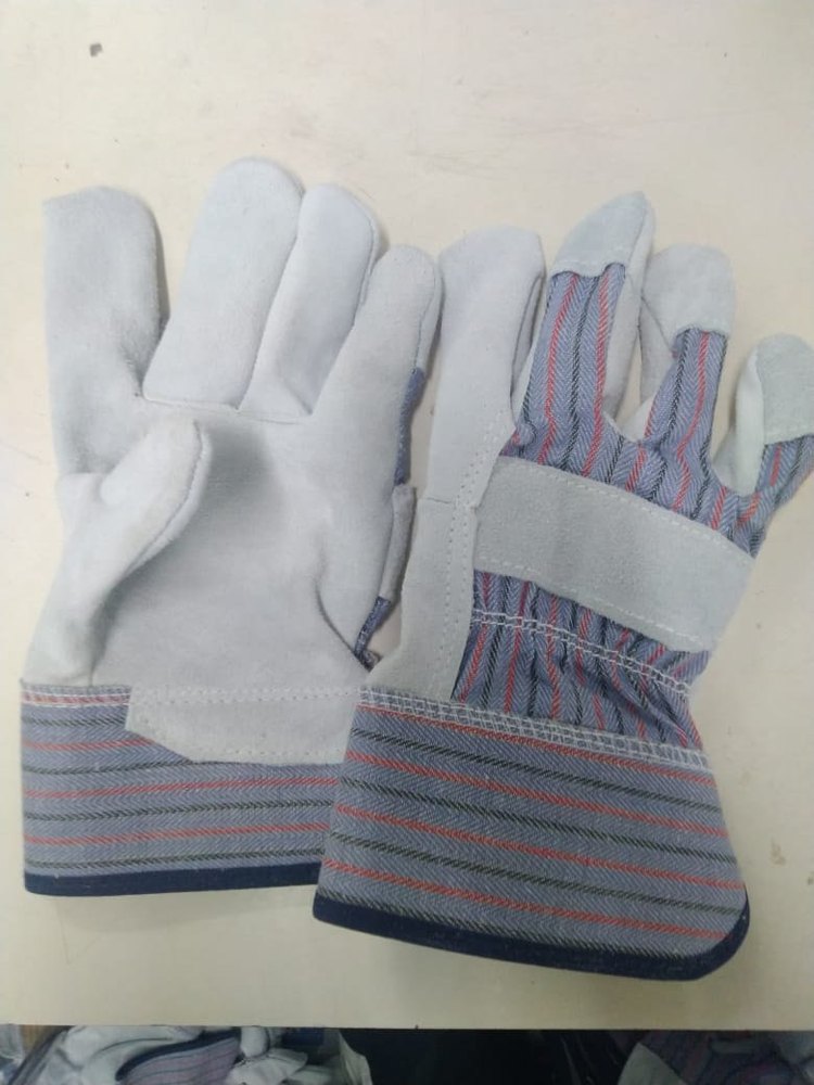 Unisex Industrial Leather Gloves, 11-15 Inches, Finger Type: Full Fingered