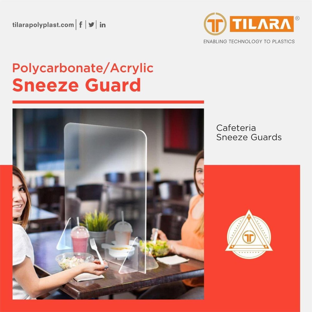 Cafeteria Sneeze Guard, Visor Thickness: 4 Mm, Size: 2ft x 2ft