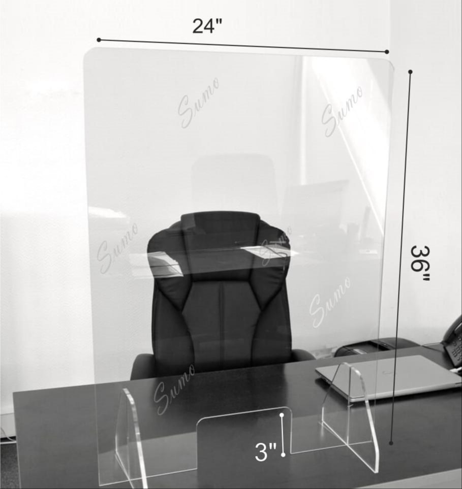 Rectangular Acrylic Sneeze Guard, Visor Thickness: 6MM, Transparent