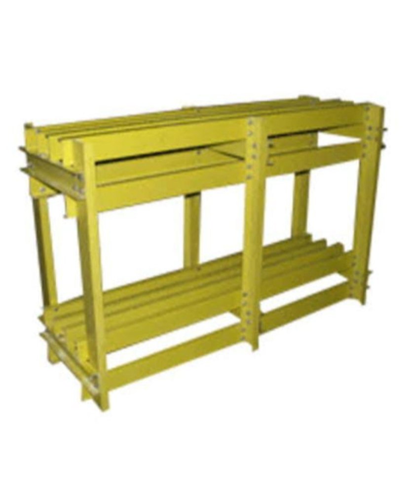 Yellow Open Storage FRP Battery Rack, Size: 6x2x5 Feet
