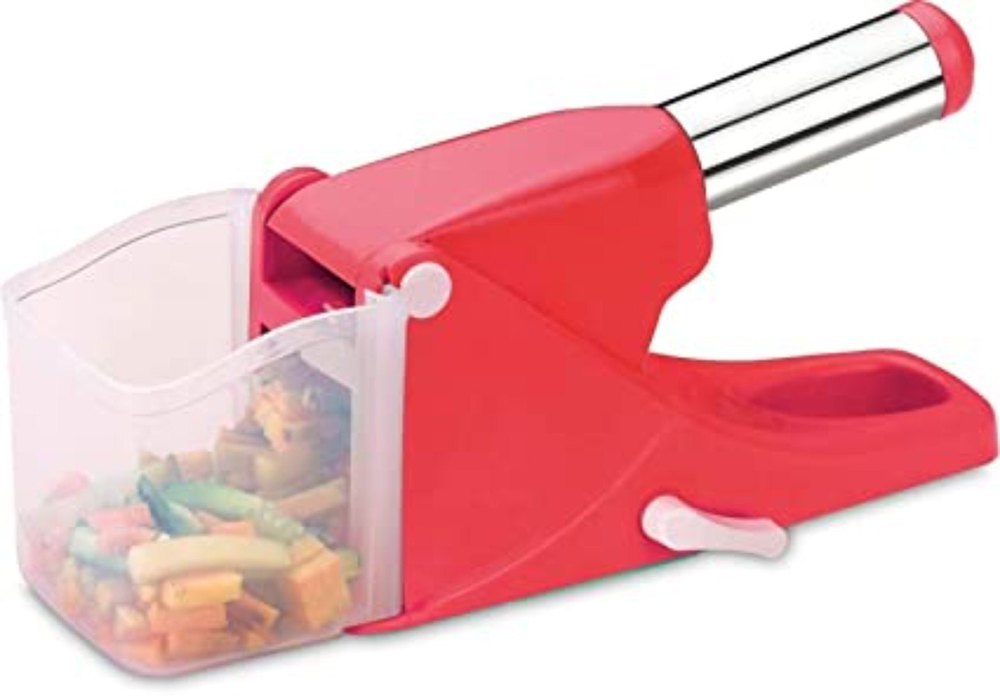 Red Plastic Potato Chipser, For Kitchen