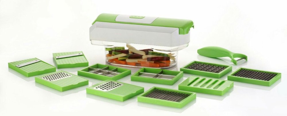 Green 11 In 1 SS Blade Vegetable Chipser, For Kitchen