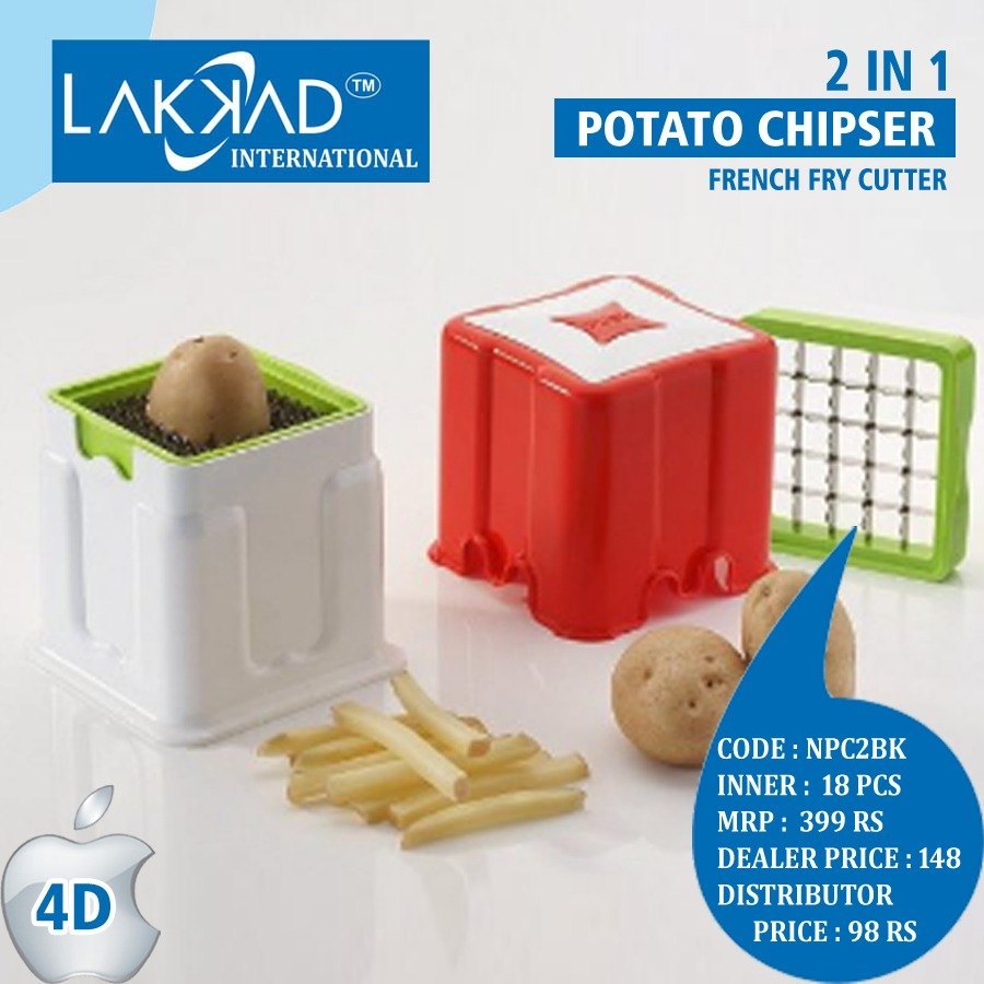 Multicolor ABS Plastic Potato Chipser 2 in 1, For Multipurpose Usse
