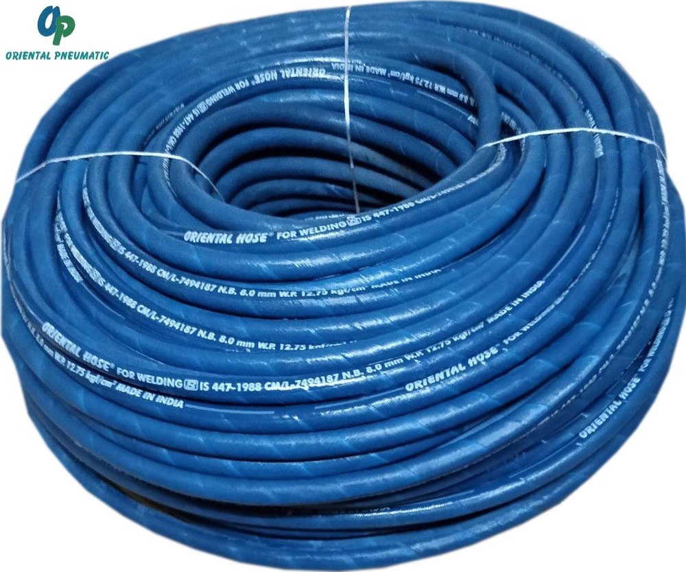 PVC WIRED 100 Mtr Roll 8mm Gas Hose Pipe Blue