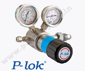 Silvery White Stainless Steel Piston Type Cylinder Regulator, For Industrial