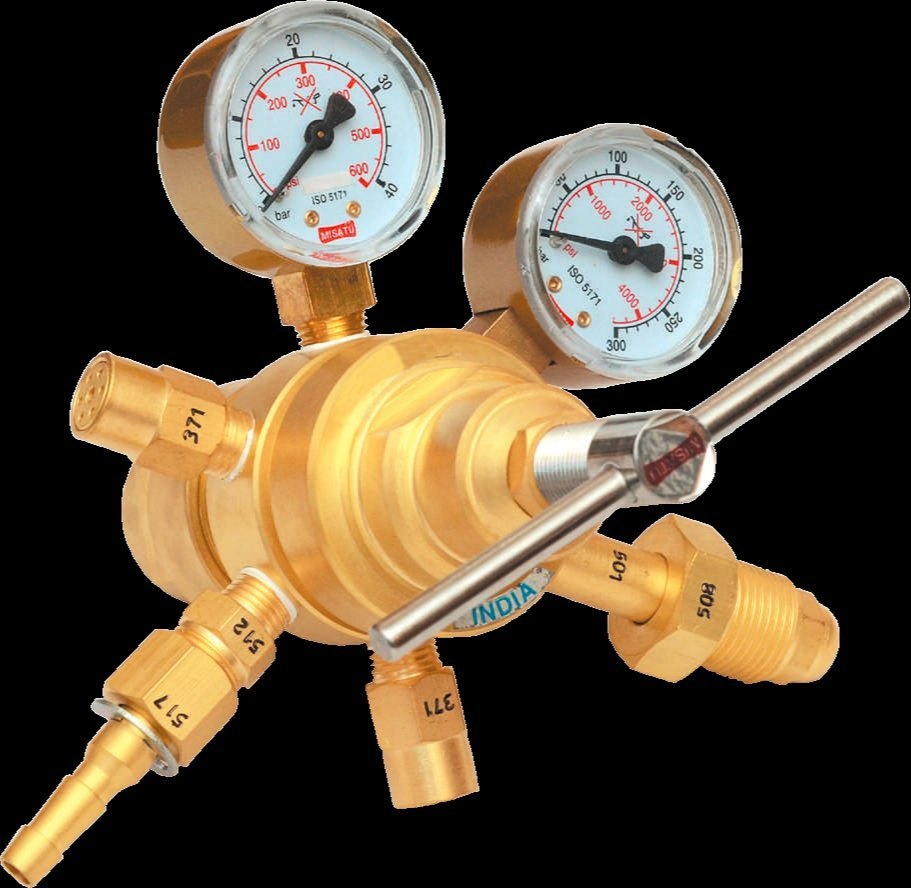 MISATU 50 - 150 Bar Hd Series High Pressure Double Stage Compressed Gas Regulators, For Industrial