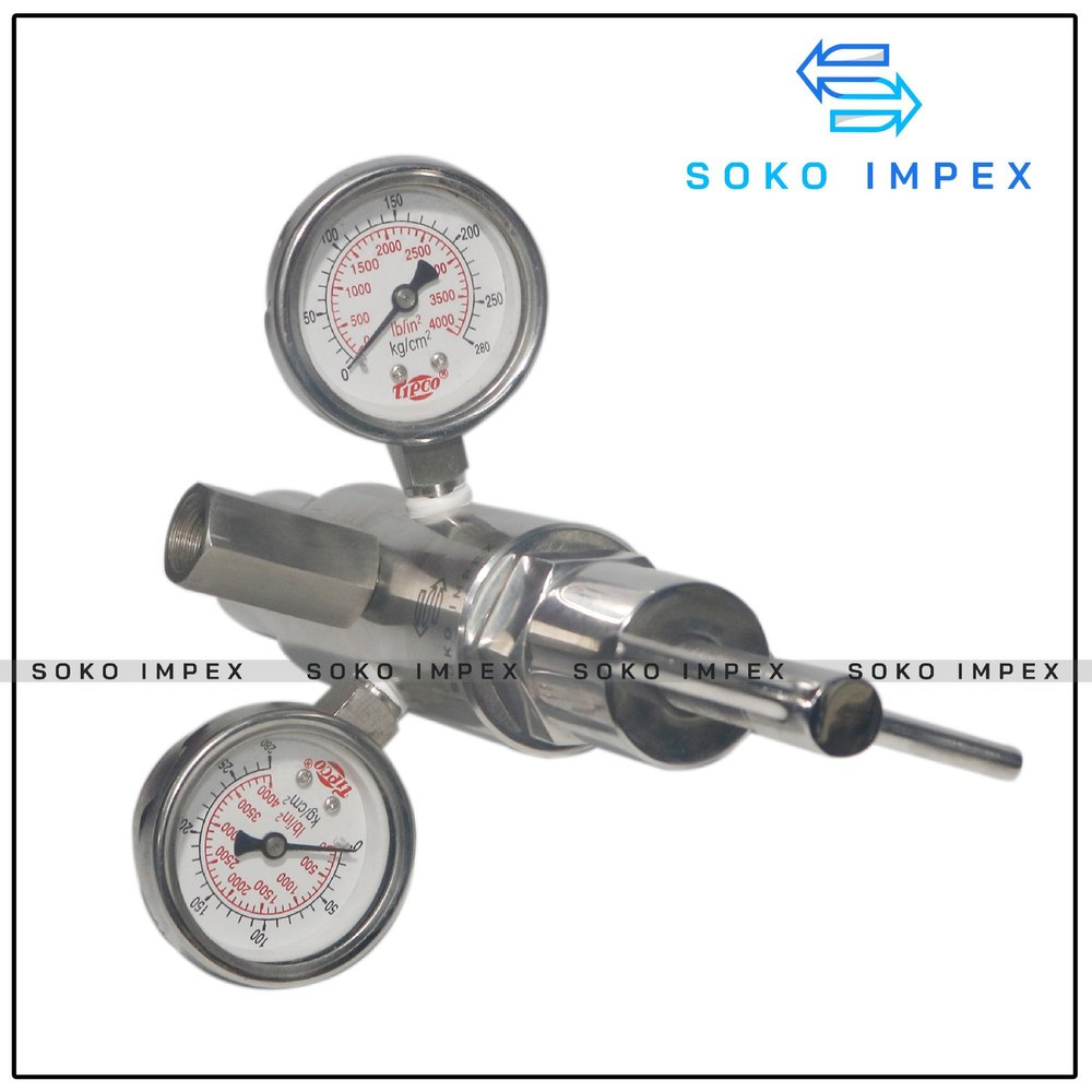 Soko Impex Stainless Steel Piston Type Double Stage High Pressure Regulator, For Industrial