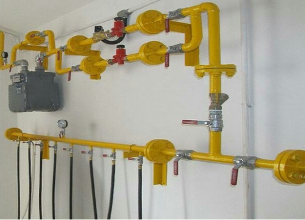 Gas Pipe Line Yellow LPG Reticulation System, For Industrial, Size: 3/4 Inch