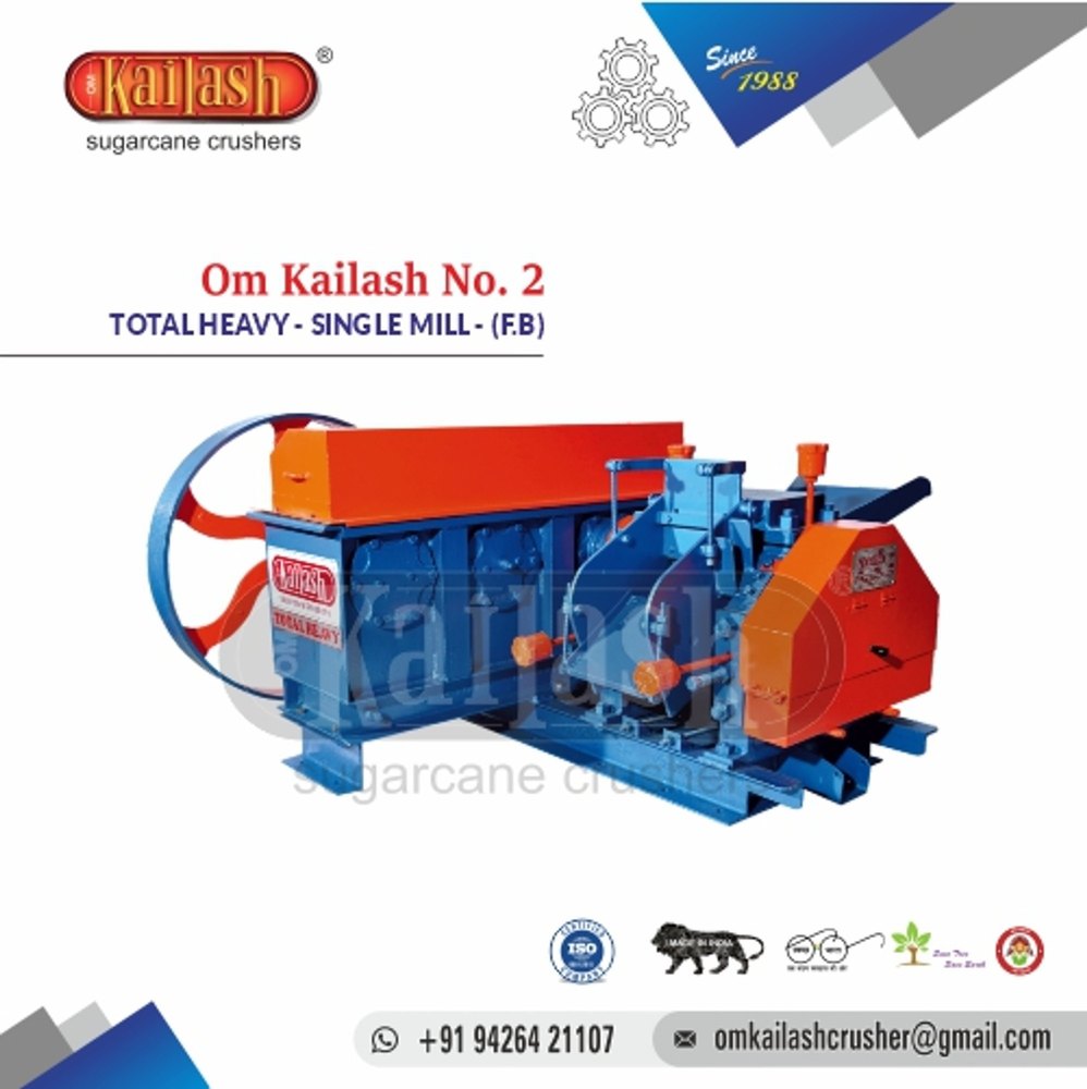 Om Kailash Mild Steel Sugarcane Crusher 20-25 Tcd For Jaggery Making