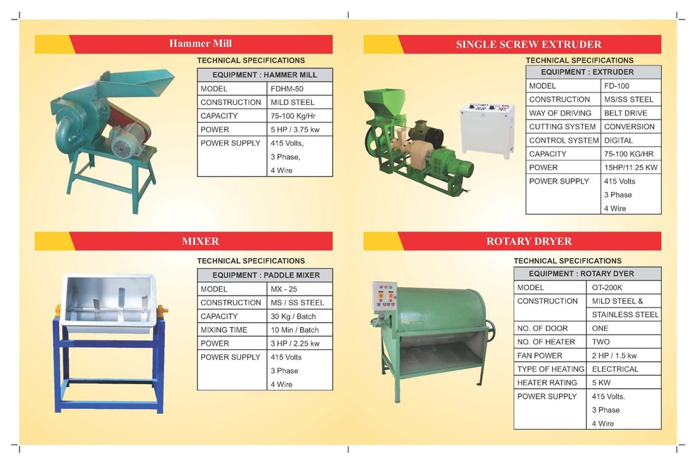 Semi-Automatic Fish Feed Making Machine, 100-150 Kg