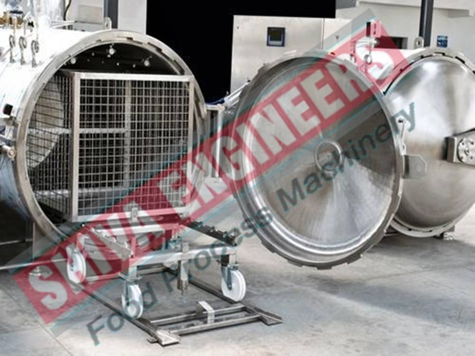 SS 304 Retort Sterilisation, Capacity: 0-500 (kg/hr), Size: Single, Double Crate